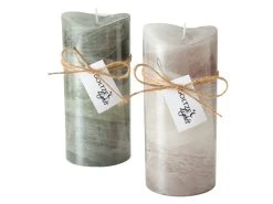 Coupon ✨ Stumpenkerze Gradienta "Natur" - 7/15 cm in mehrfarbig 🎁