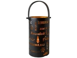 Bester Verkauf 🔥 Laterne mit Schriften "Black&White" - 20/36 cm in schwarz ✨