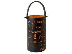 Am billigsten ⭐ Laterne mit Schriften "Black&White" - 18/30 cm in schwarz 🔔