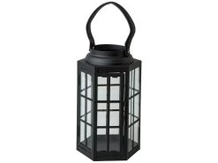 Billig 🥰 Laterne "Black&White" - 16/26,5/14 cm in schwarz 🥰