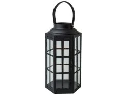 Angebote 🔔 Laterne "Black&White" - 19/32/16,5 cm in schwarz 🔥