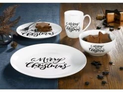 Blitzangebot ✔️ Casa Nova Speiseteller "Merry Xmas" in schwarz 🔔