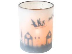 Budget 🧨 Kerzenglas Rentiere/Häuser "Black&White" - 12,5/10 cm in weiß 😀