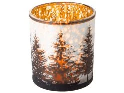 Auslauf ⌛ Kerzenglas Wald "Black&White" - 12,5/10 cm in braun ❤️