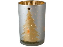 Blitzangebot 😉 Kerzenglas mit Baum "Klassik" - 12/18 cm in goldfarben 😉