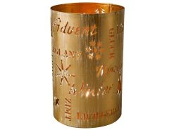 Bestpreis ⭐ Laterne mit Schriften "Klassik" - 13/20 cm in goldfarben 🛒