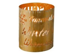 Brandneu 🌟 Laterne mit Schriften "Klassik" - 8/10 cm in goldfarben ✨