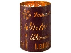 Auslauf ✨ Laterne mit Schriften "Klassik" - 10/15 cm in goldfarben 😉