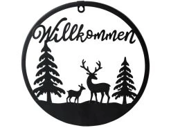 Beste Bewertungen von 👍 Metallhänger LED Willkommen "Black&White" - D30 cm in schwarz ⌛