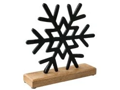 Bester Verkauf 🌟 Schneeflocke auf Holzbasis "Black&White" - 19/19 cm in schwarz 😀 -Weihnachtsdeki Verkaufe 6905417 0639154 2 24860688