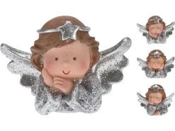 Neu ⌛ Engelkopf Mädchen "Silber" - 6 cm in silberfarben ❤️