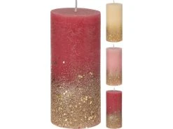 Besorgen ❤️ Stumpenkerze mit Glitter "Klassik" - 5/11 cm in mehrfarbig 👍