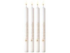 Schlussverkauf 🤩 Stabkerzen 4er-Set "Klassik" - 25/2,2 cm in weiß 😉