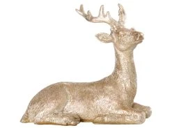 Billig 🌟 Rentier Liegend "Klassik" - 15/13,5/10,5 cm in goldfarben ✨