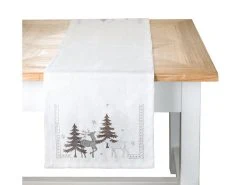 Bester Verkauf 💯 Decore Tischläufer X-Mas Hirsch - 40x140 cm in silberfarben 😀
