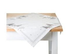 Brandneu 😀 Decore Tischdecke X-Mas Hirsch - 82x82 cm in silberfarben ✨