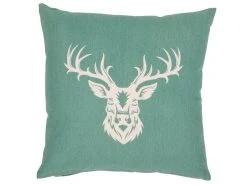 Auslauf 🎁 Le Chateau Zierkissen Nature Hirsch - 45x45 cm in grün 🔔