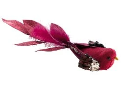 Billig ✨ Vogel auf Clip "Klassik" - 29 cm in rot ❤️